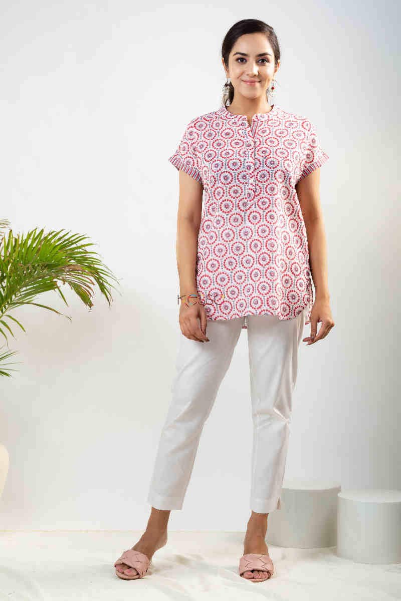 Image for Kusvaa Wsr287 Aaoka Block Print Shirt Front