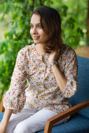 Image for Kusvaa Wsr297 Venya Block Print Shirt Featured
