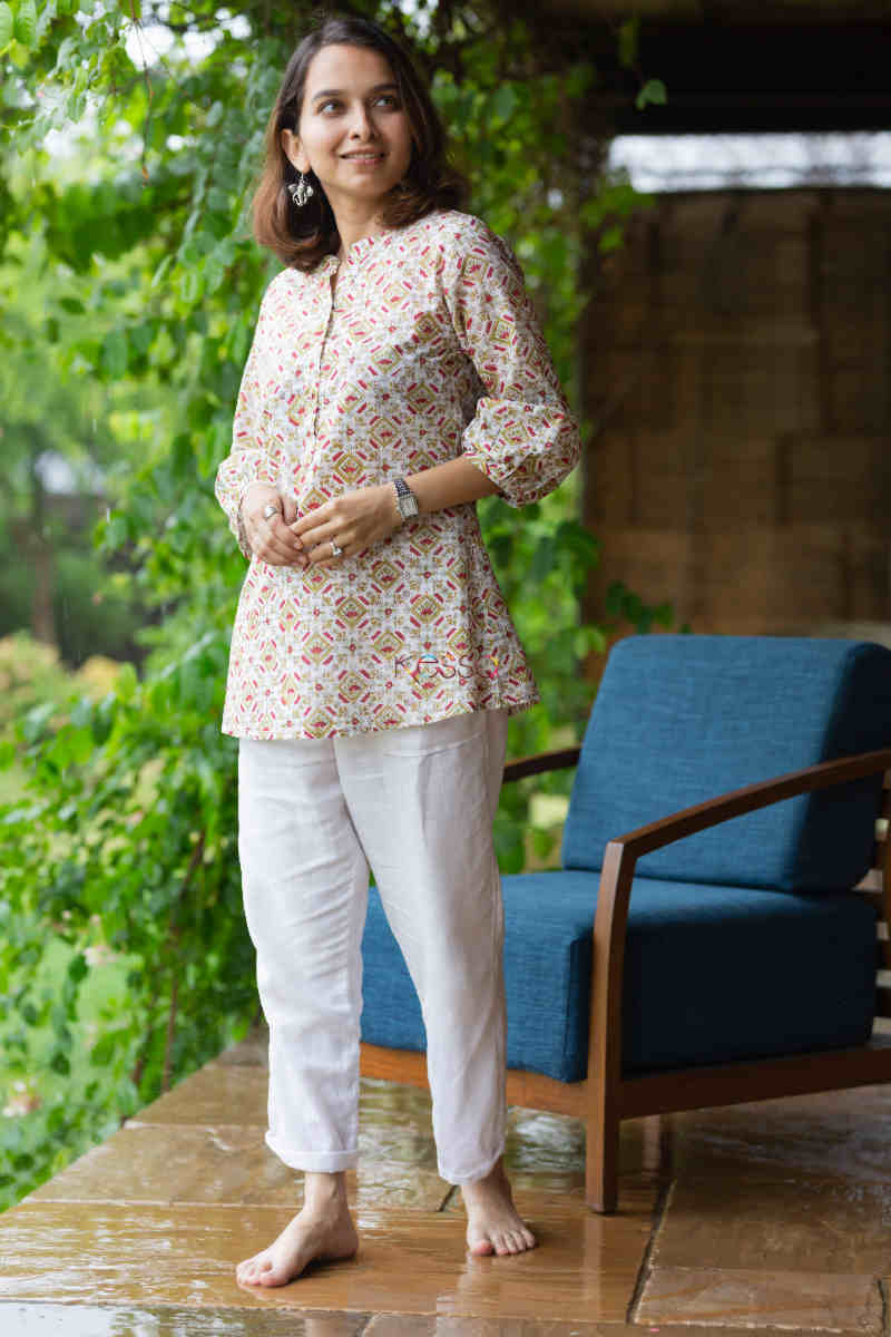 Image for Kusvaa Wsr297 Venya Block Print Shirt Side