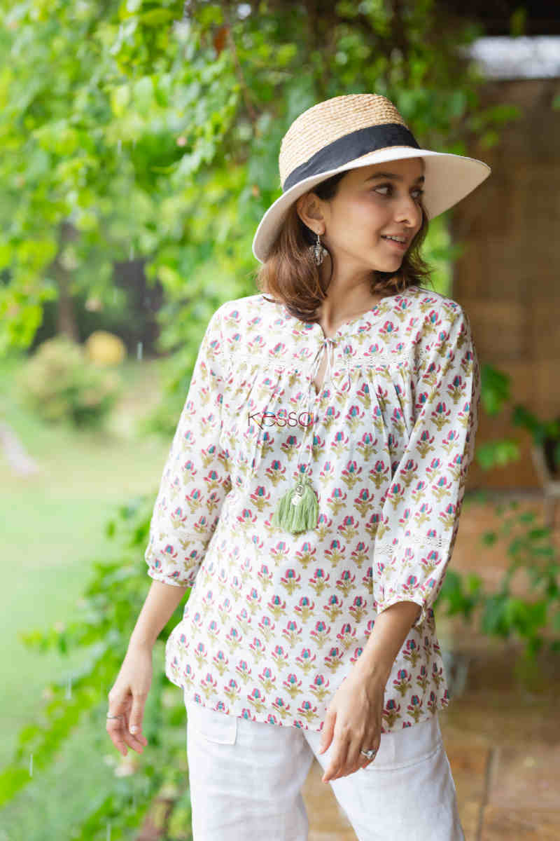Image for Kusvaa Wsr298 Soma Block Print Short Top