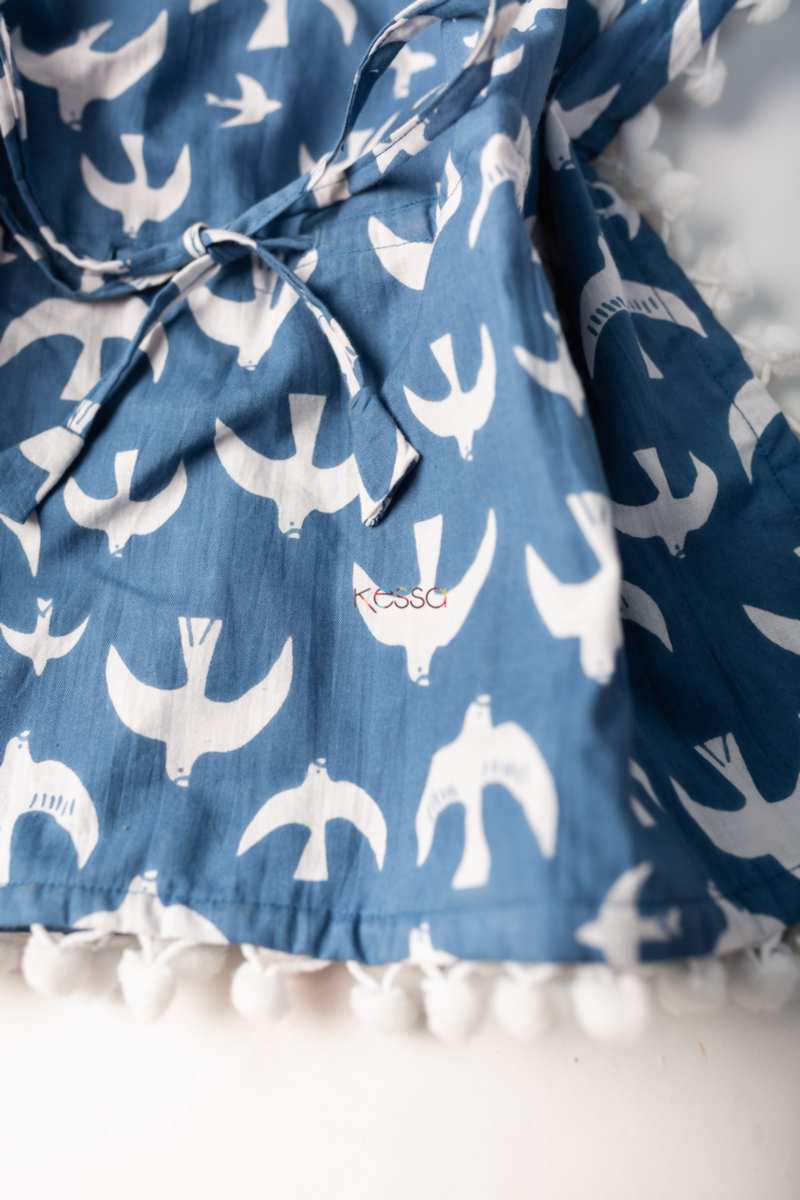 Image for Kusvaa Aj50 Aditi Cotton Girls Kaftan Closeup Side