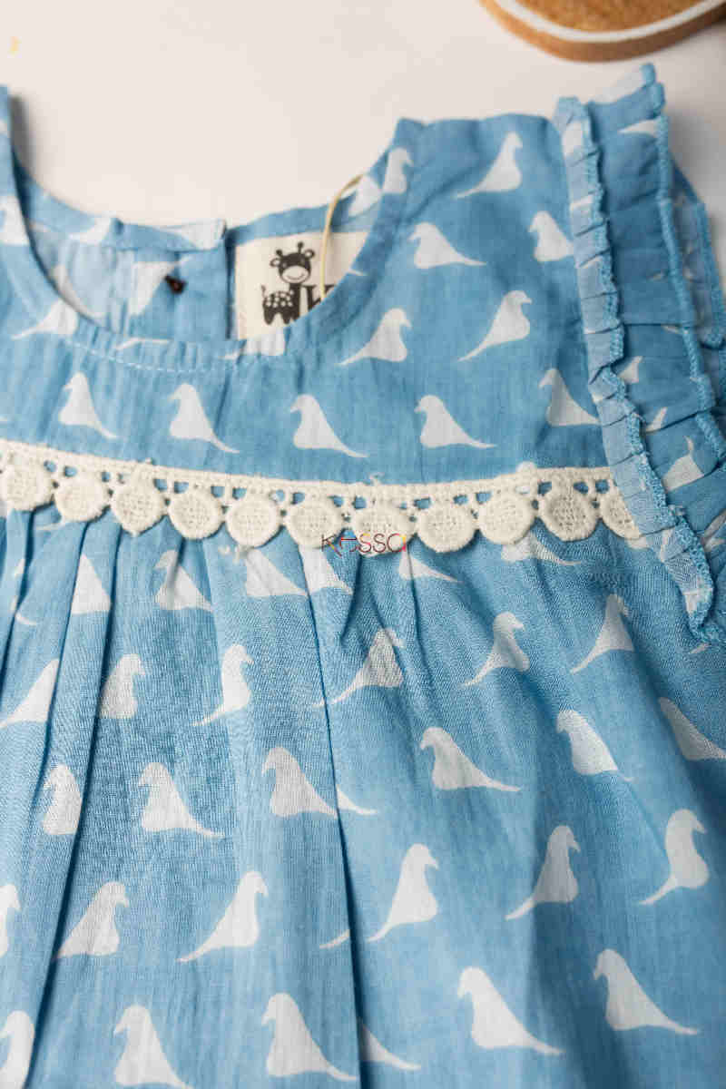 Image for Kusvaa Aj51 Onika Cotton Girls Frock Closeup