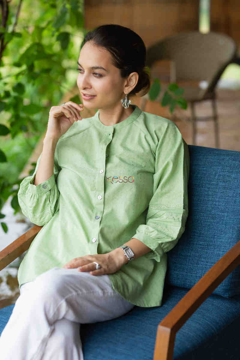 Image for Kusvaa Avdaf166 Usra Dobby Collar Neck Kurti Featured