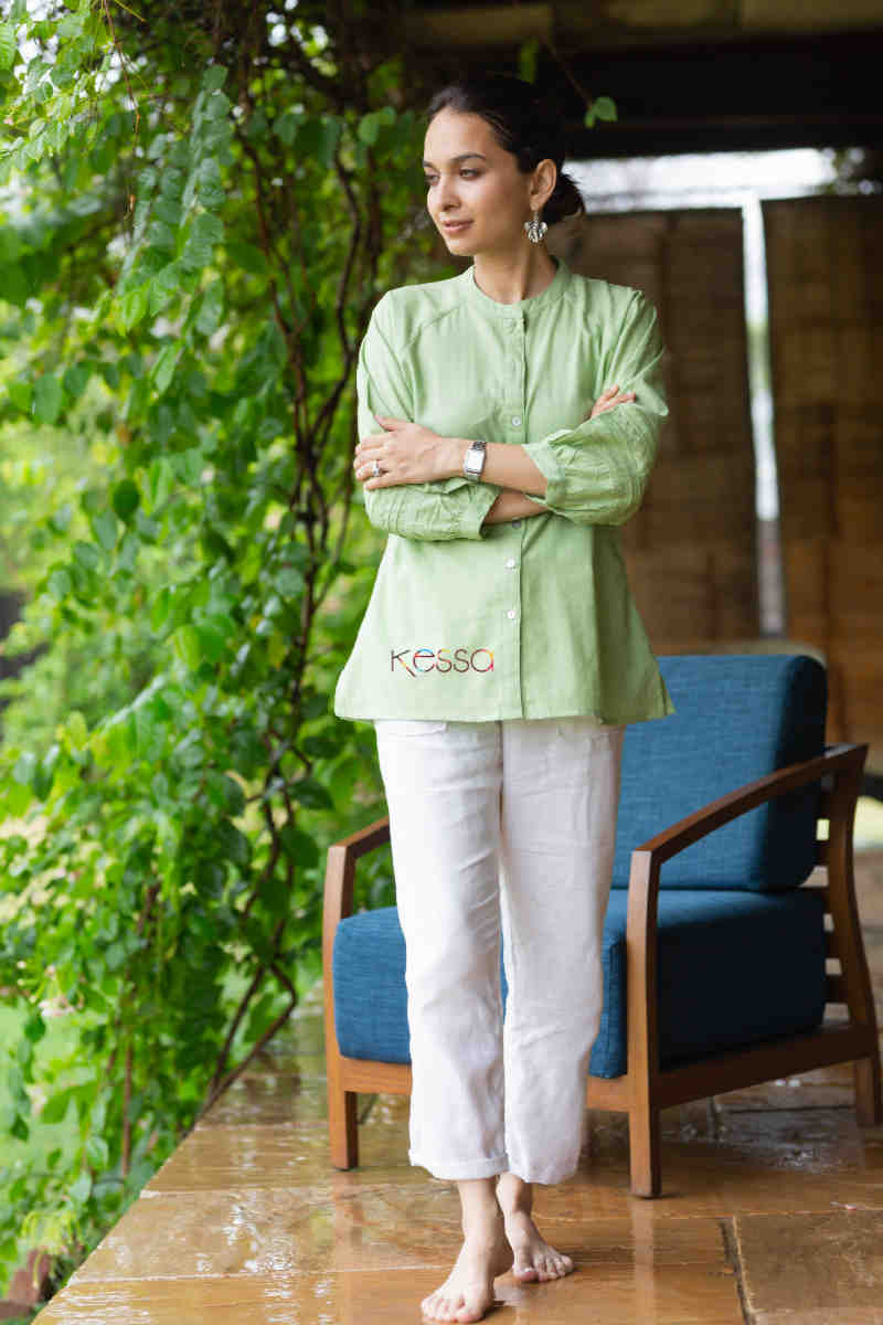 Image for Kusvaa Avdaf166 Usra Dobby Collar Neck Kurti Front