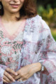 Image for Kusvaa Avdaf171 Sarva Cotton Kurta With Kota Doria Dupatta Neck