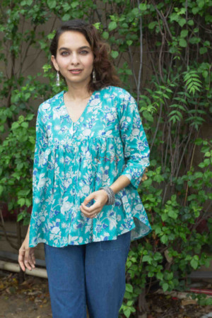 Image for Kusvaa Bpr08 Ambika Block Print Short Kurti 1 Featured