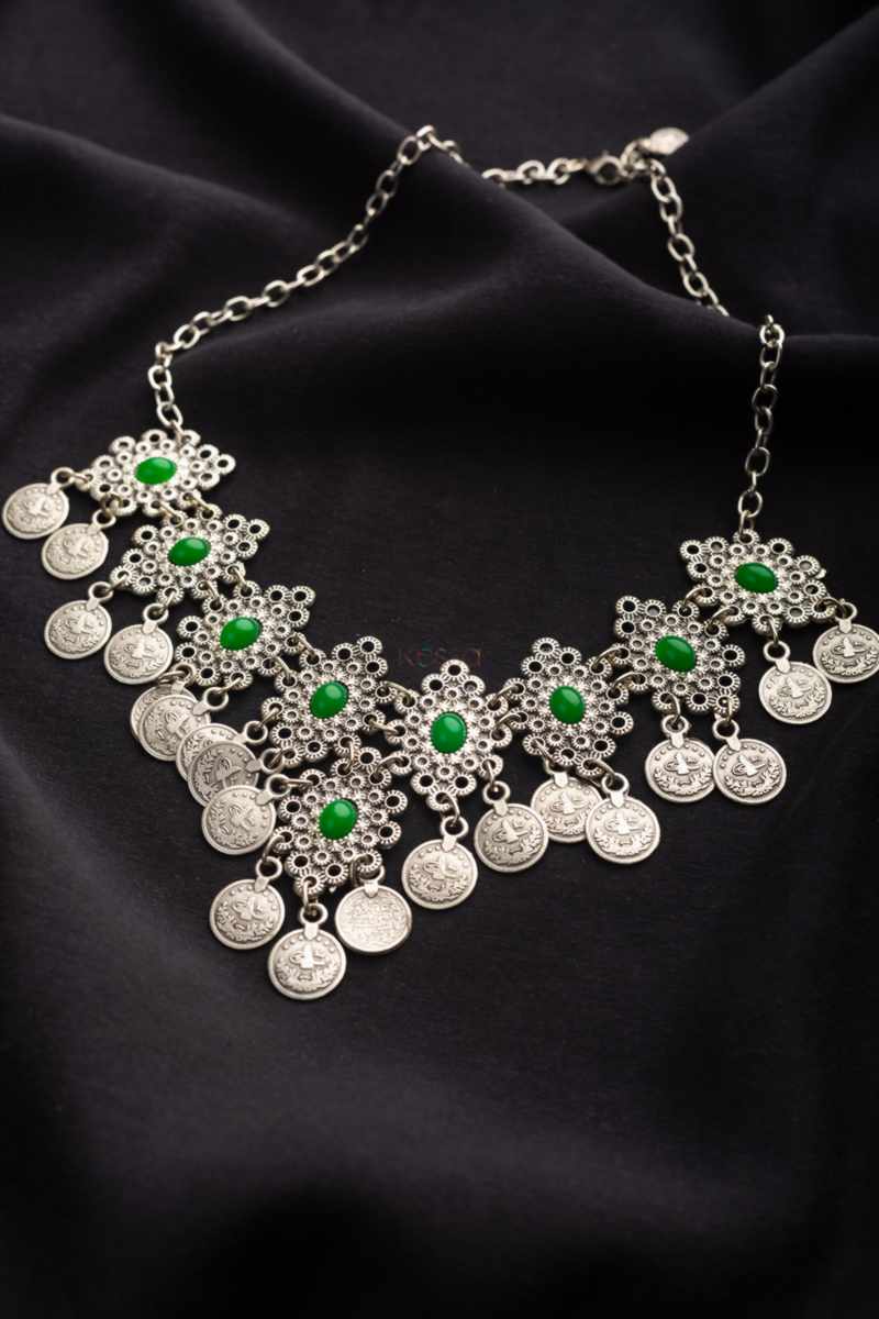Image for Kusvaa Kpn164 Turkish Multi Green Stone Drop Necklace Featured