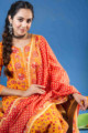 Image for Kusvaa Kuoj178 Braahmi Block Print Kurta With Mulmul Dupatta Sitting 2