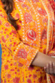 Image for Kusvaa Kuoj178 Braahmi Block Print Kurta With Mulmul Dupatta Sleeve 2