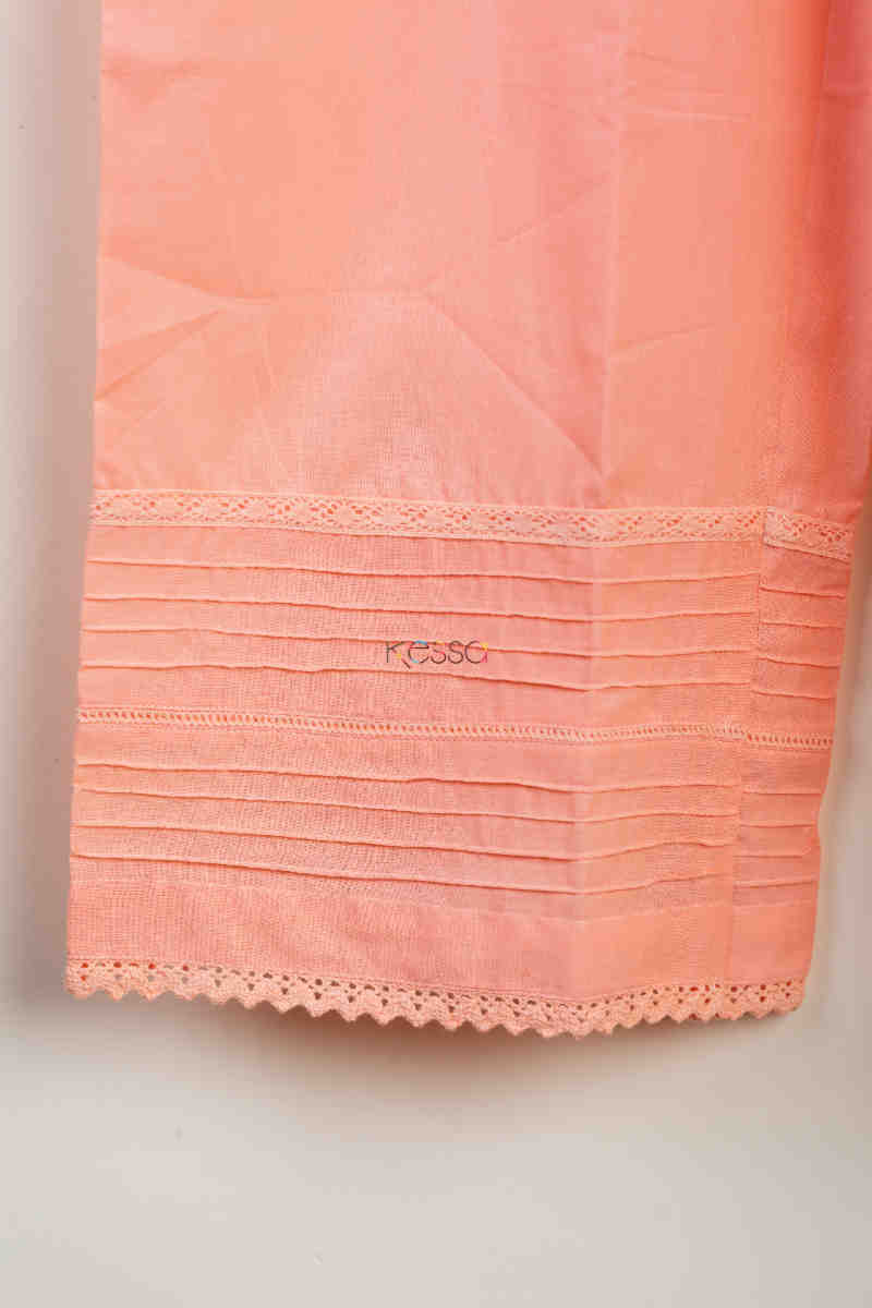 Image for Kusvaa Sap15 Siara Cotton Gotta Palazzo Peach Closeup