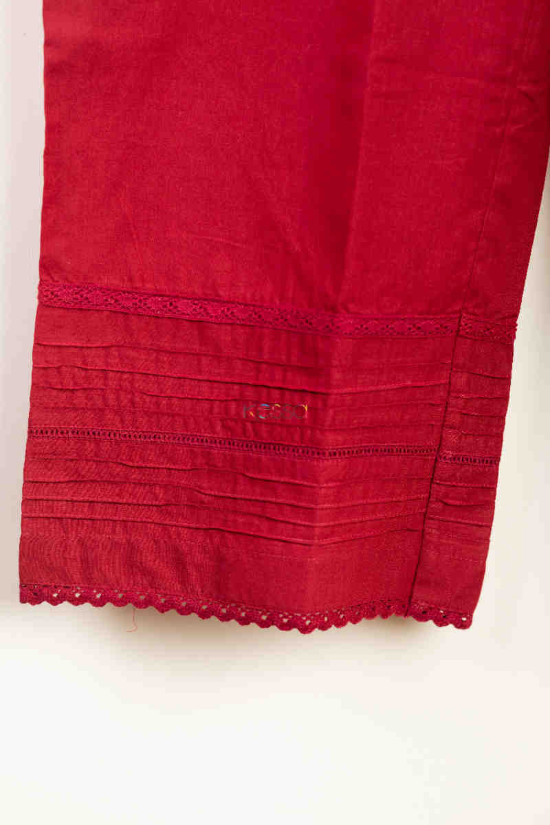 Image for Kusvaa Sap15 Siara Cotton Gotta Palazzo Red Closeup