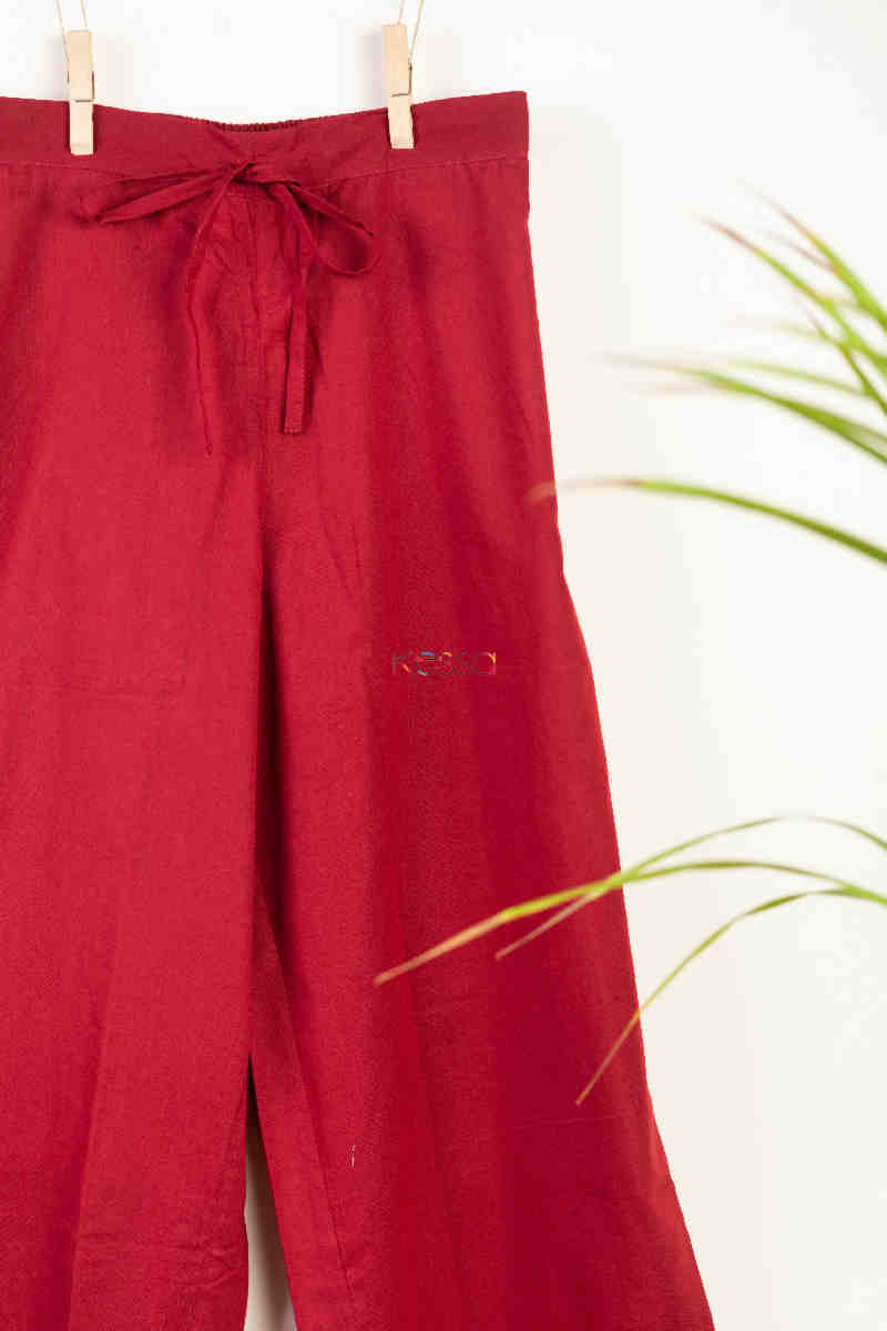 Image for Kusvaa Sap15 Siara Cotton Gotta Palazzo Red Look