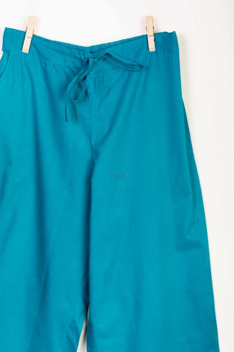 Image for Kusvaa Sap15 Siara Cotton Gotta Palazzo Turquoise Front