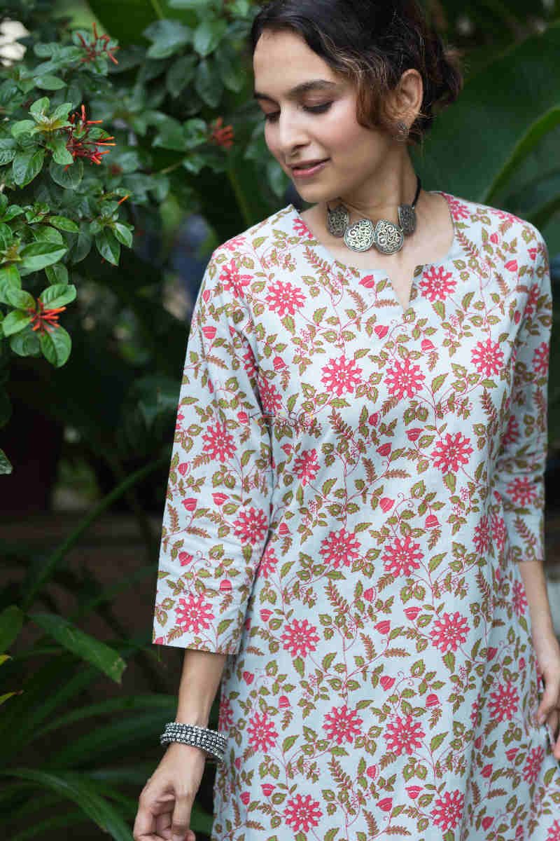 Image for Kusvaa Taf83 Charita Cotton Straight Kurta Top