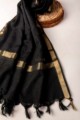 Image for Kusvaa Umsdupatta 22 Multiple Color Kota Doria Dupatta Black Side