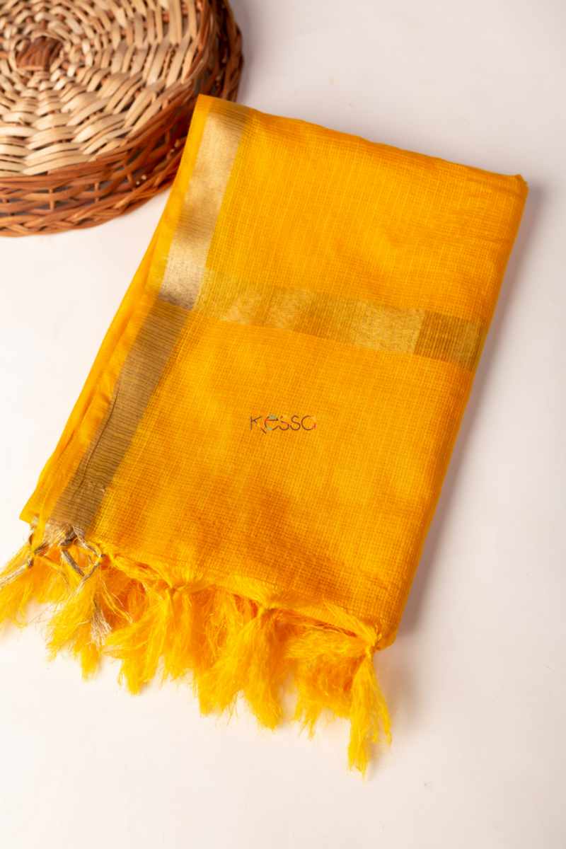 Image for Kusvaa Umsdupatta 22 Multiple Color Kota Doria Dupatta Yellow Front