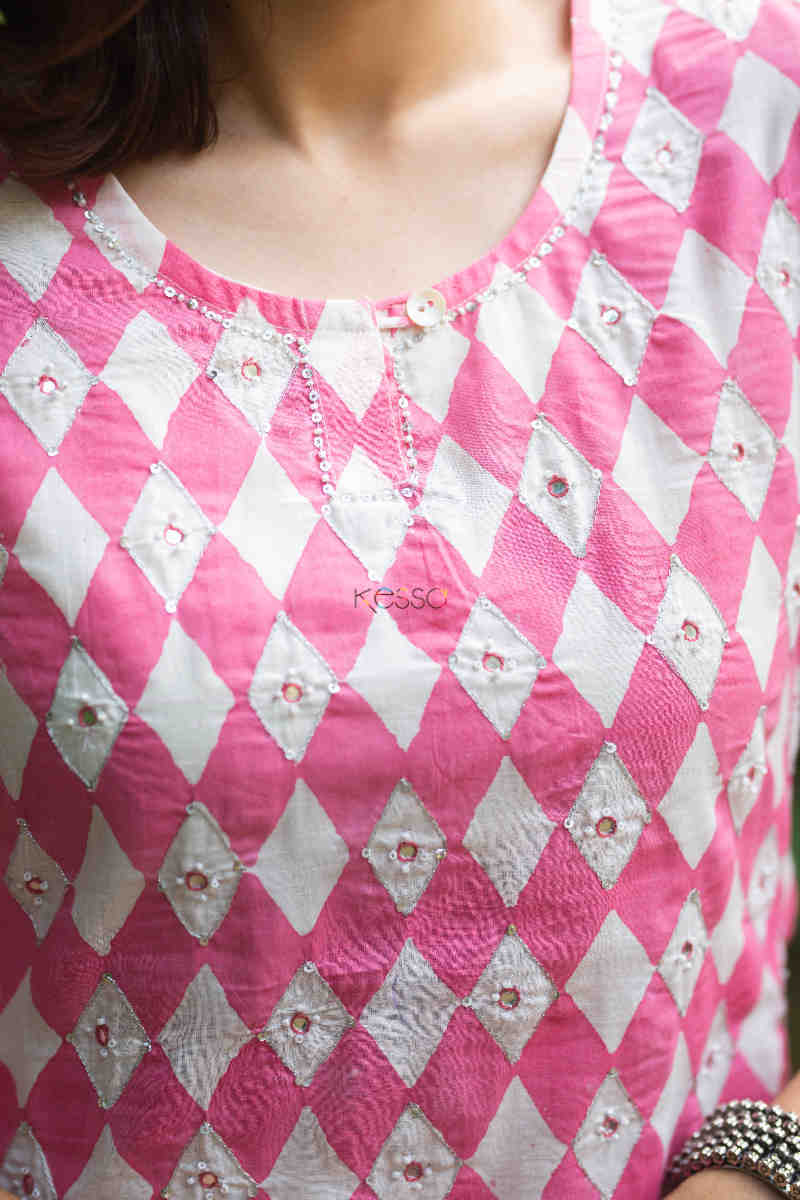 Image for Kusvaa Vcr130 Mitaksh Handblock Print Straight Kurta Neck