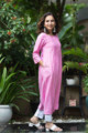 Image for Kusvaa Ws871 Sarisha A Line Gulabi Kurta Side