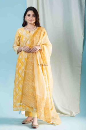 Image for Kusvaa Ws882 Namasya Chanderi Kurta Dupatta Set Featured