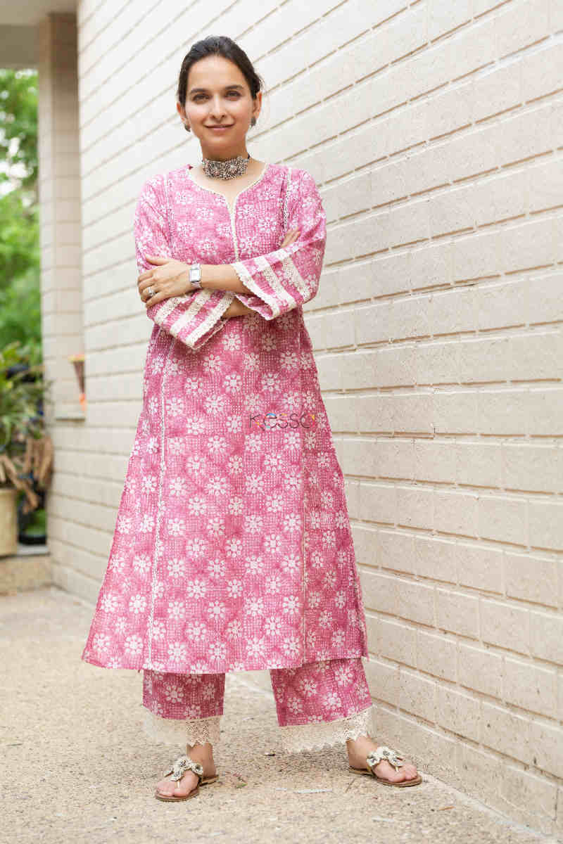 Image for Kusvaa Wsr303 Ishani Block Print Kurta Pant Set Featured
