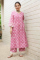 Image for Kusvaa Wsr303 Ishani Block Print Kurta Pant Set Front 1