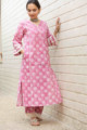 Image for Kusvaa Wsr303 Ishani Block Print Kurta Pant Set Look