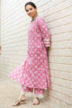 Image for Kusvaa Wsr303 Ishani Block Print Kurta Pant Set Side