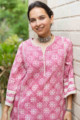 Image for Kusvaa Wsr303 Ishani Block Print Kurta Pant Set Top