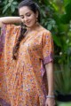 Image for Kusvaa Wsr311 Hamsini Block Print Short Kaftan Closeup 2
