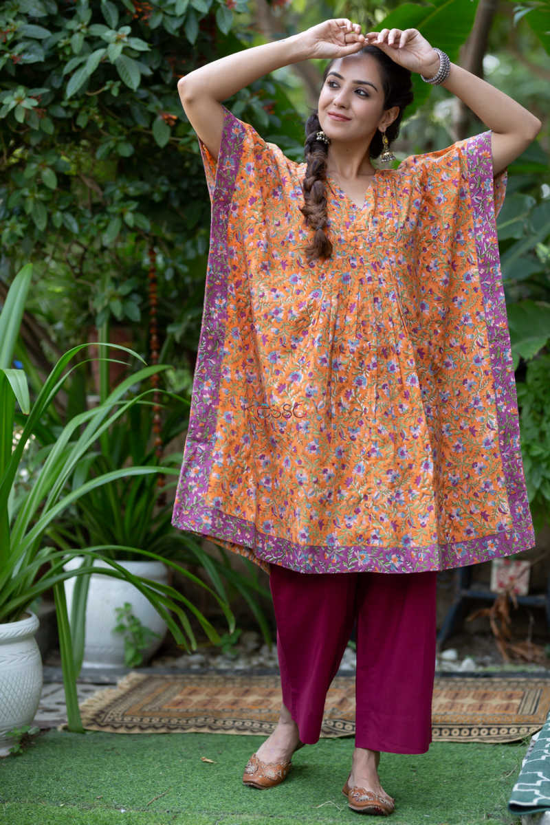 Image for Kusvaa Wsr311 Hamsini Block Print Short Kaftan  Front