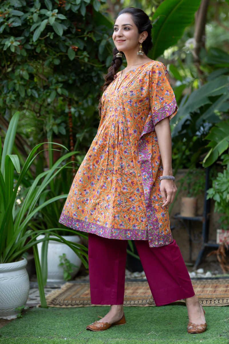 Image for Kusvaa Wsr311 Hamsini Block Print Short Kaftan  Side