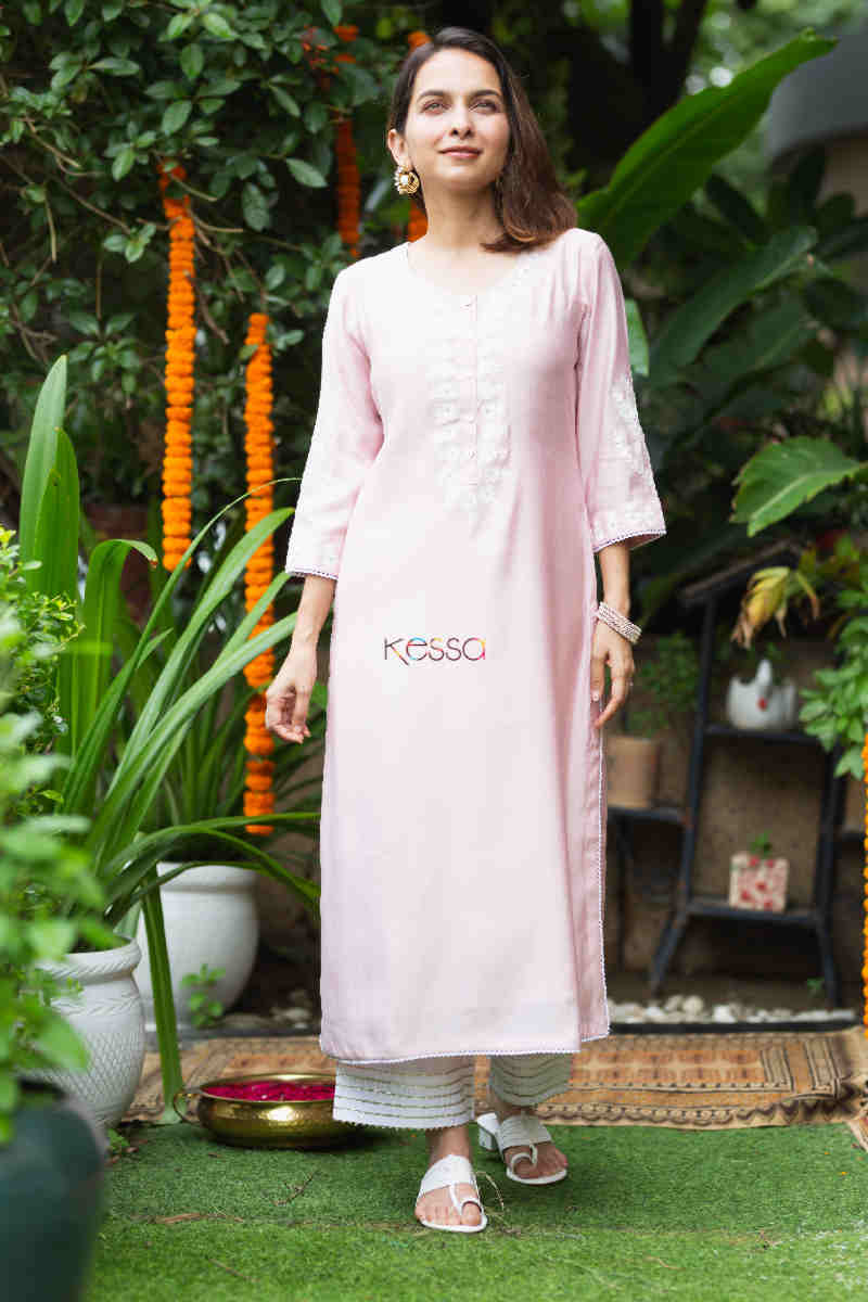 Image for Kusvaa Avdaf179 Amyra Muslin Straight Fit Kurta Front