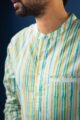 Image for Kusvaa Bpr09 Adhrit Stripes Men Shirt Closeup
