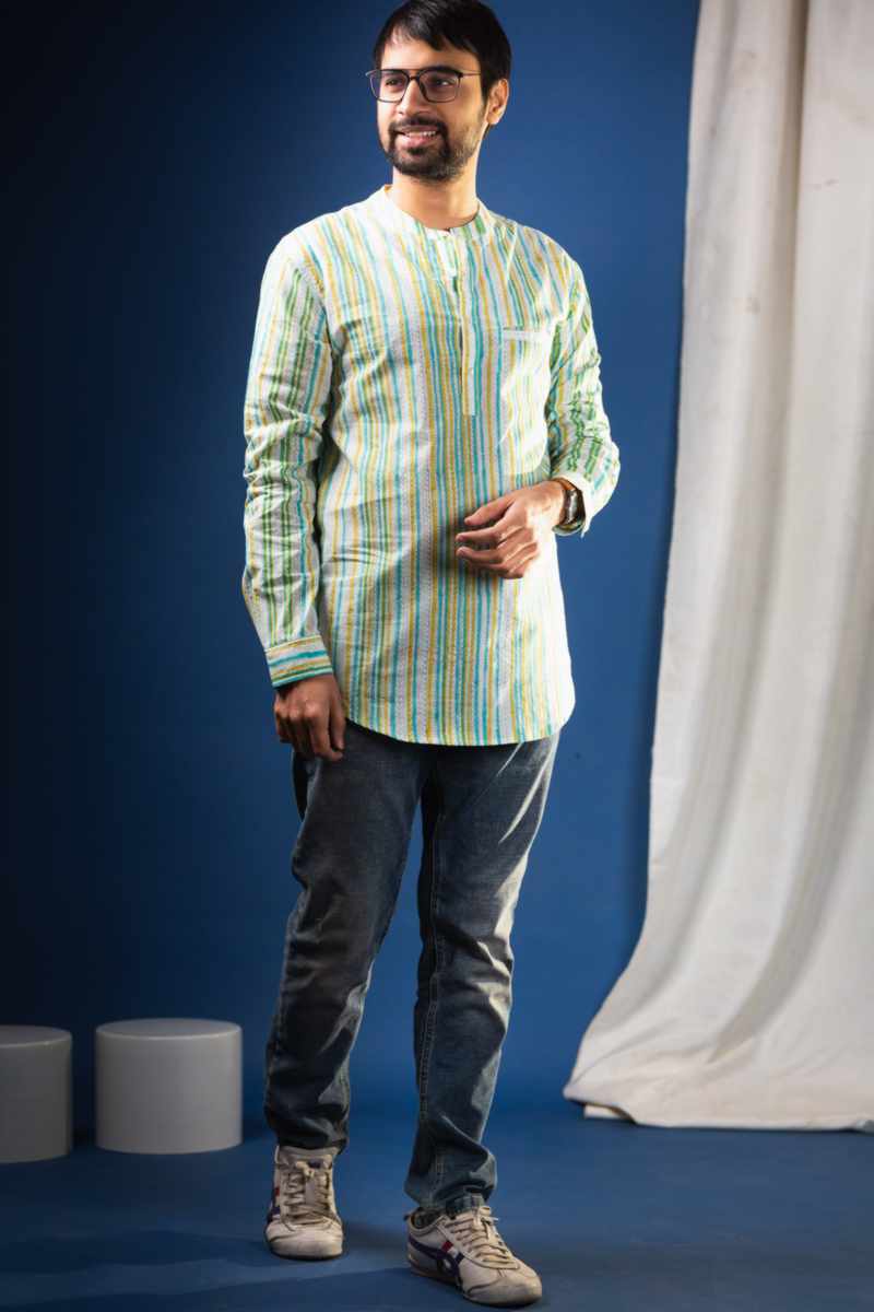 Image for Kusvaa Bpr09 Adhrit Stripes Men Shirt Side