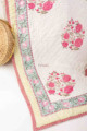 Image for Kusvaa Kaq214 Porcelain White Rose Bud Pink Single Bed Quilt Look