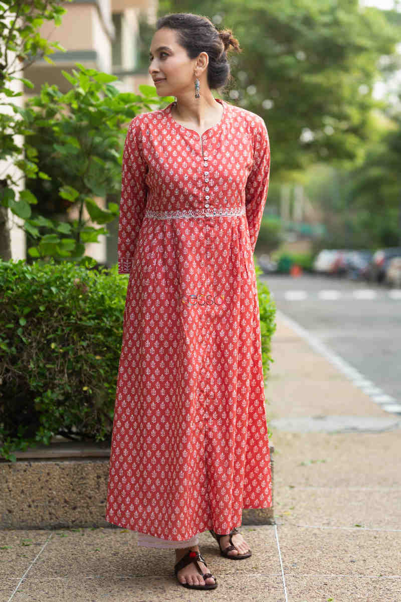 Image for Kusvaa Vcr135 Adwita Cotton Straight Fit Kurta Side