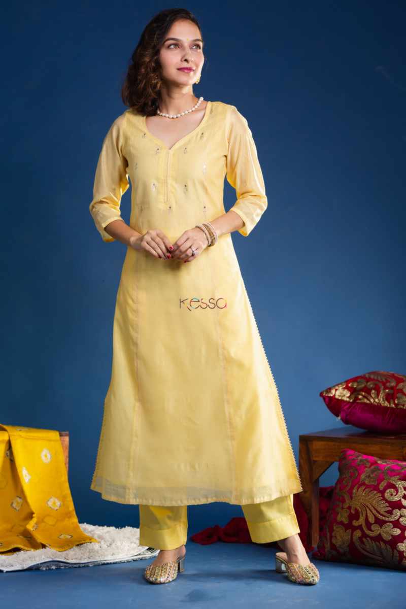 Image for Kusvaa Wfs01 Zaam Silk Cotton Pant Lemon Featured New