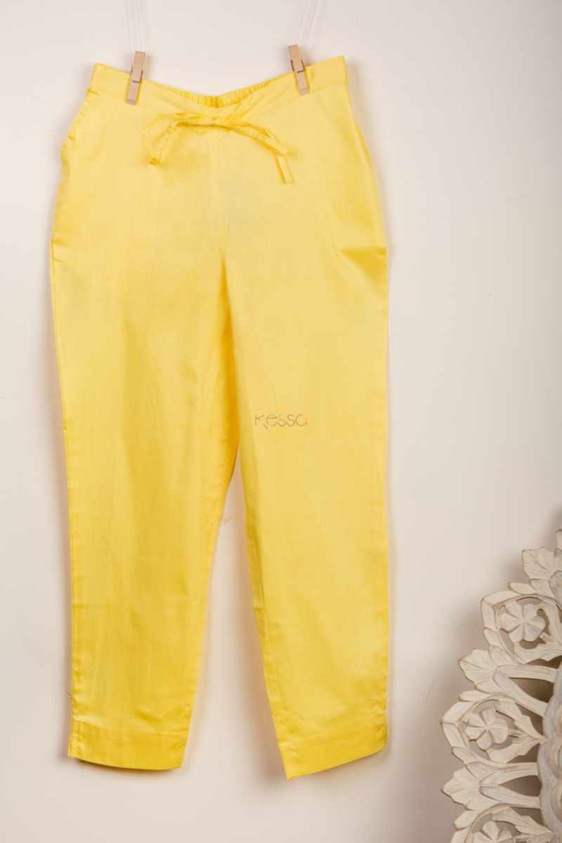 Image for Kusvaa Wfs01 Zaam Silk Cotton Pant Lemon Side Latest