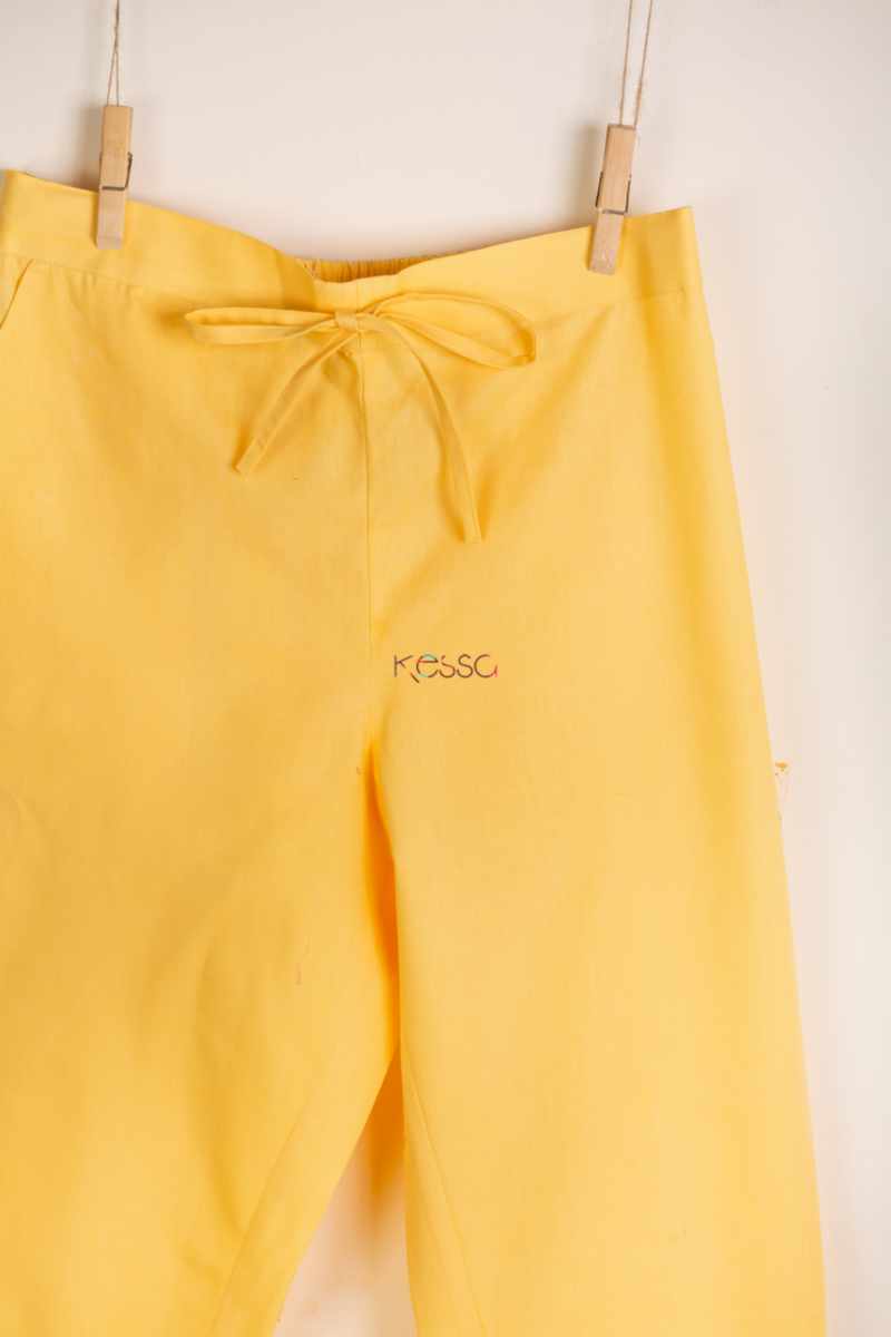 Image for Kusvaa Wfs01 Zaam Silk Cotton Pant Lemon Side