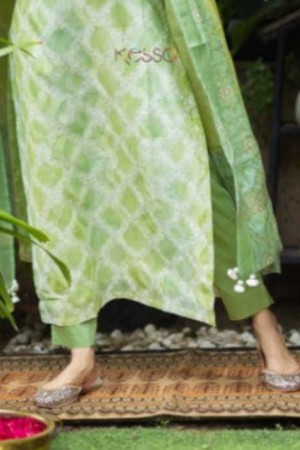 Image for Kusvaa Wfs01 Zaam Silk Cotton Pant  Light Green Closeup 2