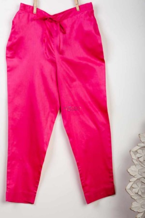 Image for Kusvaa Wfs01 Zaam Silk Cotton Pant Rose Pink Front
