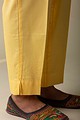 Image for Kusvaa Wfs01 Zaam Silk Cotton Pant Yellow Closeup New