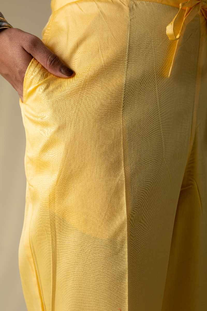 Image for Kusvaa Wfs01 Zaam Silk Cotton Pant Yellow Side New