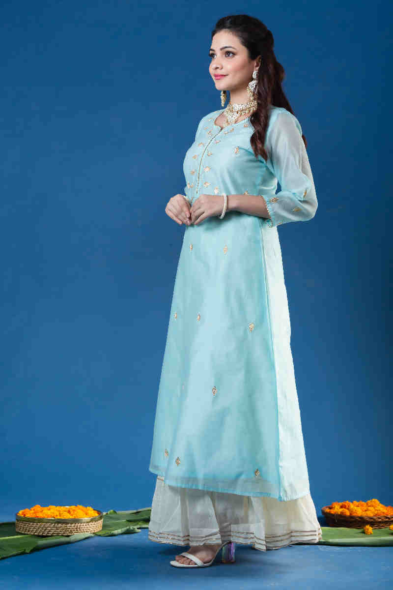 Image for Kusvaa Ws886 Trishana Chanderi Straight Kurta Side