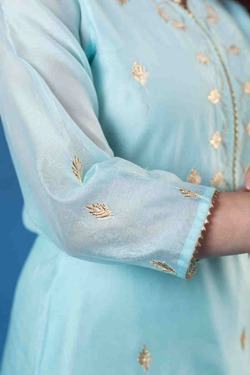 Image for Kusvaa Ws886 Trishana Chanderi Straight Kurta Sleeve