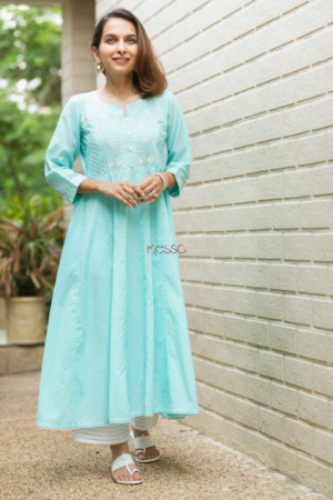 Image for Kusvaa Ws891 Mridula Cotton Dobby A Line Kurta Featured