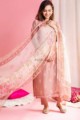 Image for Kusvaa Ws896 Urmul Chanderi Kurta With Organza Dupatta Side