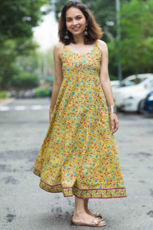 Image for Kusvaa Wsr315 Anika Handblock Dress Featured