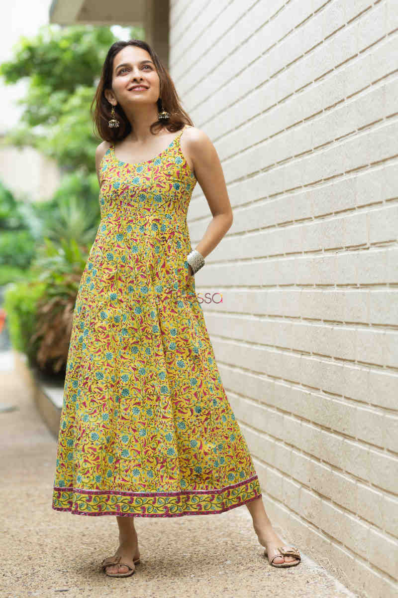 Image for Kusvaa Wsr315 Anika Handblock Dress Front
