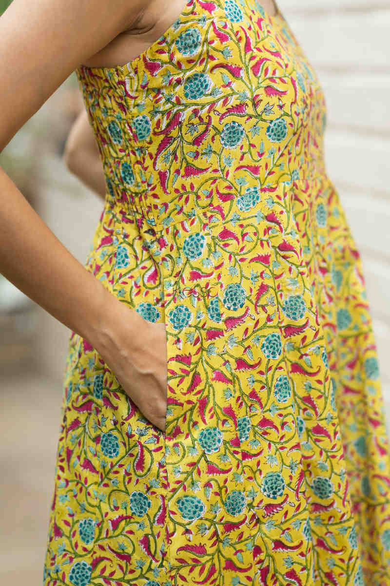 Image for Kusvaa Wsr315 Anika Handblock Dress Pocket